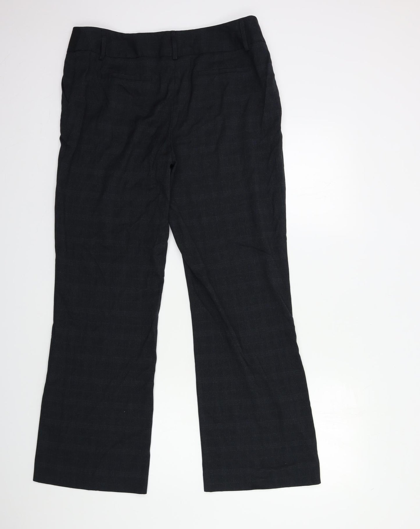 Papaya Womens Black Check  Trousers  Size 14 L30 in