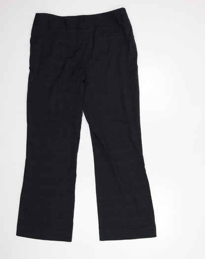 Back view of Papaya women’s black check trousers, size UK 14, 30-inch leg