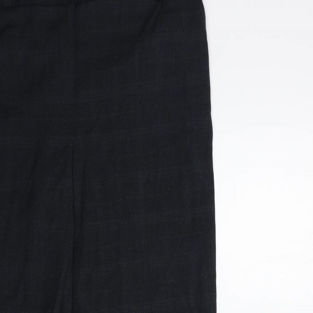 Papaya Womens Black Check  Trousers  Size 14 L30 in