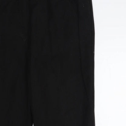 Close-up detail of Papaya women’s black trousers, size UK 10, 28-inch leg
