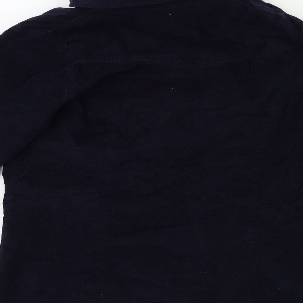 Multiblu Womens Blue  Corduroy Basic Button-Up Size 8