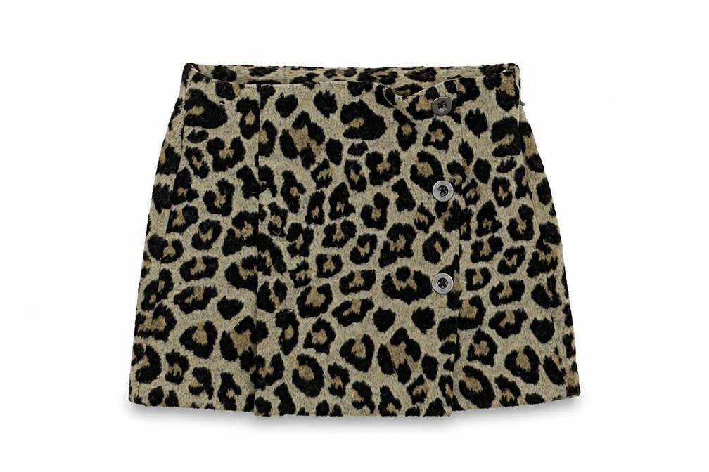 NEXT Girls Beige Animal Print  Mini Skirt Size 7 Years