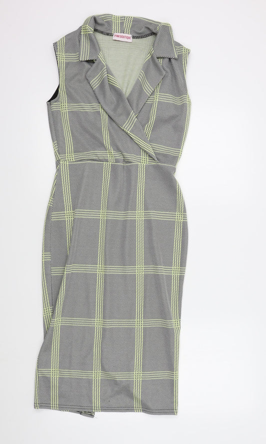 Pink Boutique Womens Black Geometric  A-Line  Size M