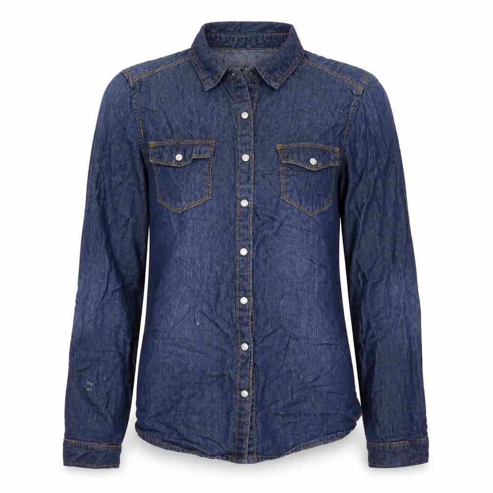 New Look Womens Blue Colourblock  Basic Button-Up Size 6