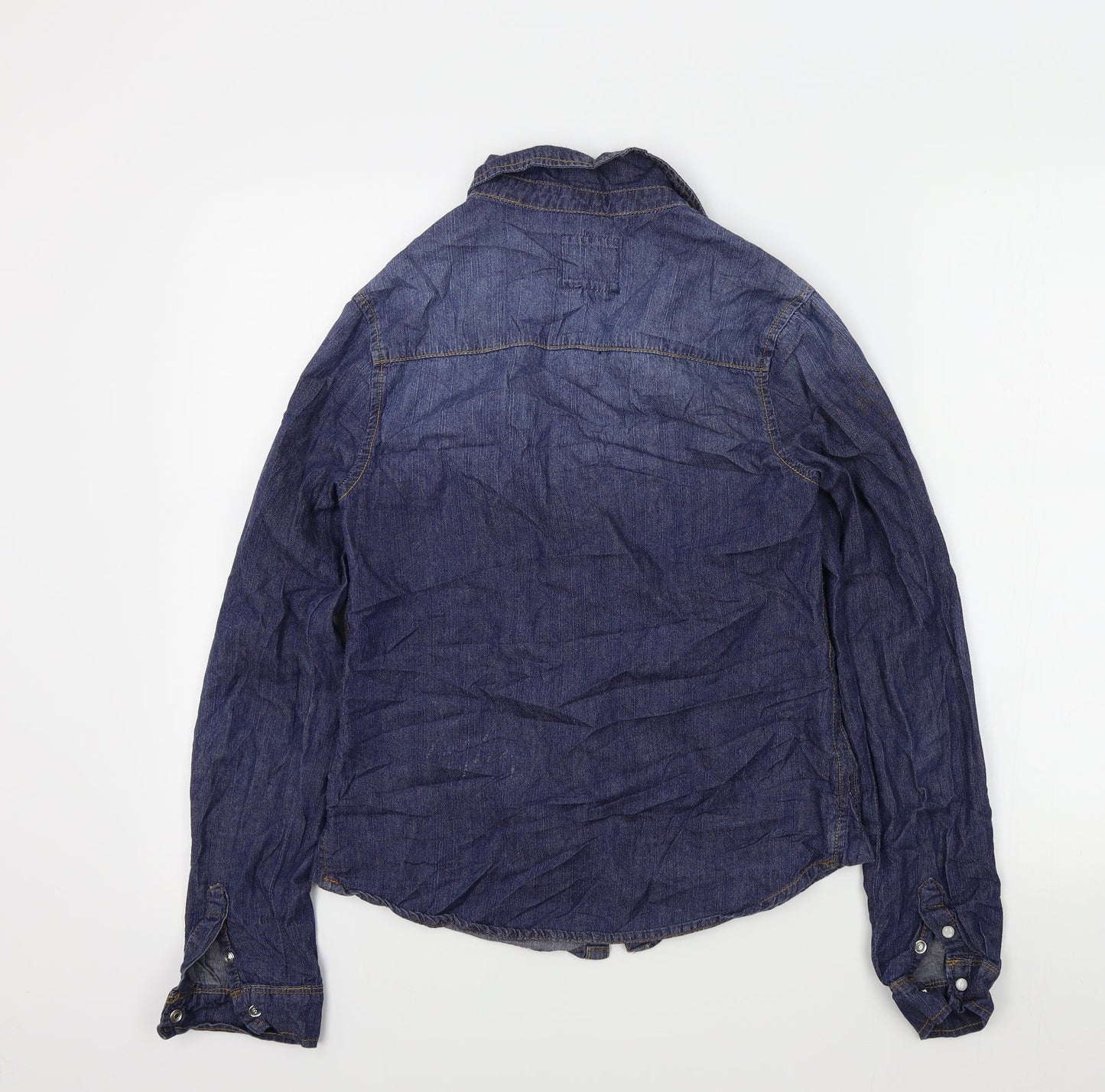 New Look Womens Blue Colourblock  Basic Button-Up Size 6