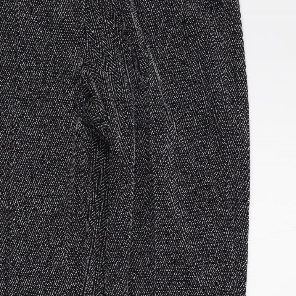 Preworn Womens Black Geometric  Trousers  Size 10 L29 in