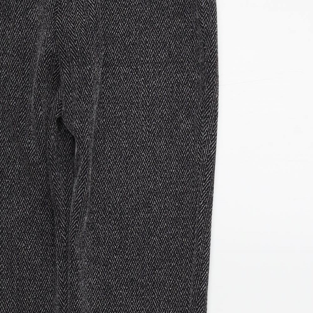 Preworn Womens Black Geometric  Trousers  Size 10 L29 in