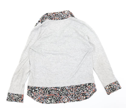 Preloved Festa Womens Grey Floral  Pullover Jumper Size 14 - Back