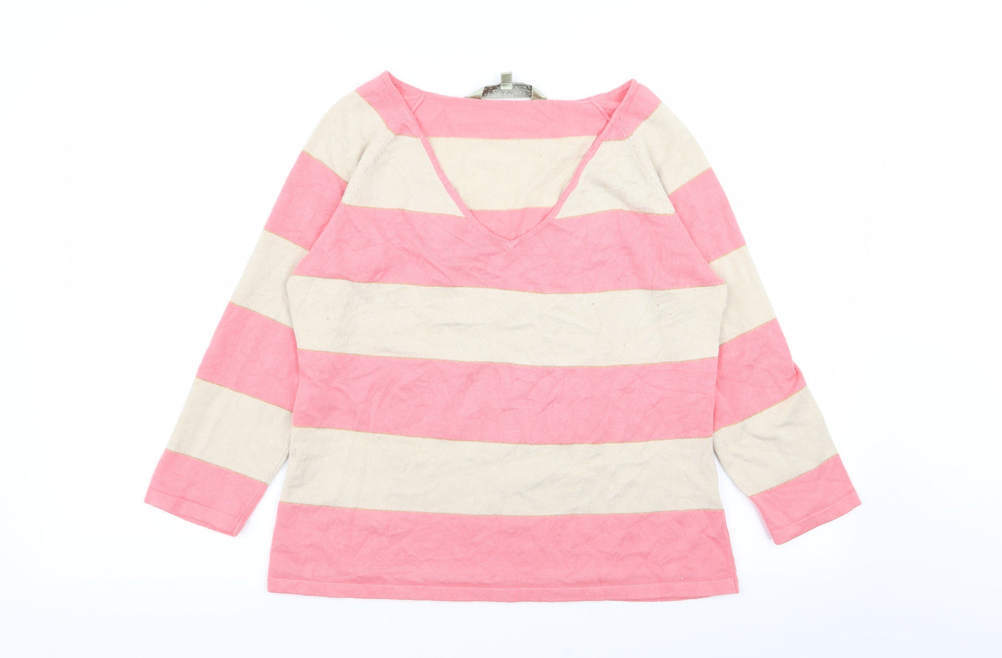 Viz A Viz Womens Multicoloured Striped  Basic T-Shirt Size S