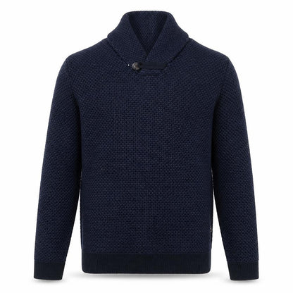 Front view of Easy men’s blue jumper, size M
