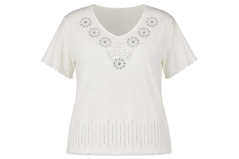 megs Womens White Geometric  Basic Blouse Size XL