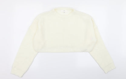 Additional front view of Missguided women’s white jumper, size M