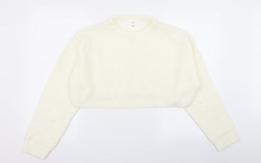 Missguided Womens White   Pullover Jumper Size M
