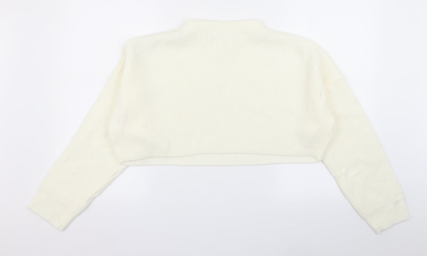 Missguided Womens White   Pullover Jumper Size M