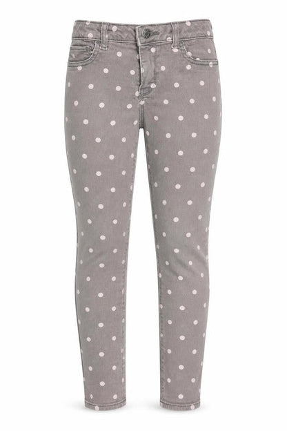 Gap Girls Grey Polka Dot Denim Skinny Jeans Size 12 Years
