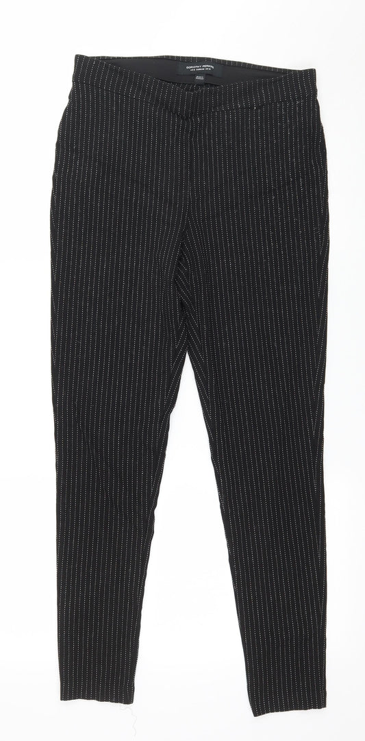 Dorothy Perkins Womens Black Striped  Trousers  Size 12 L26 in