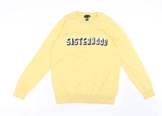 New Look Womens Yellow  Knit Pullover Jumper Size 10  - Sisterhood