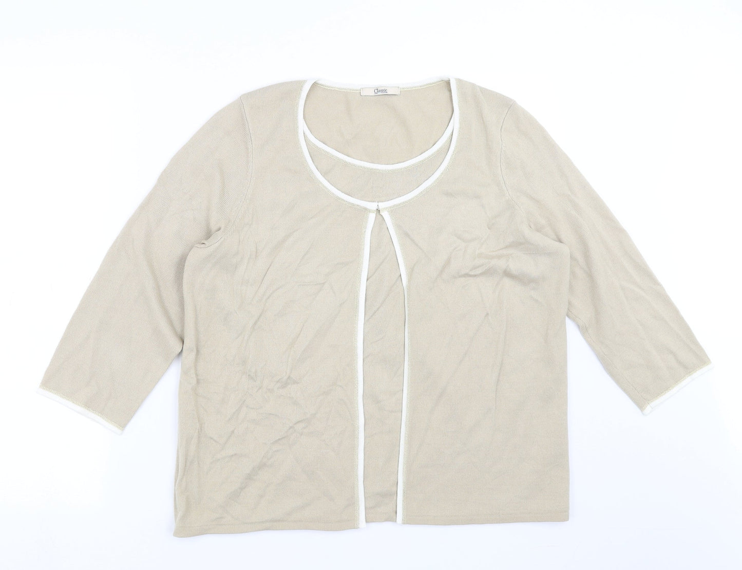 Marks and Spencer Womens Beige  Knit Pullover Jumper Size 16