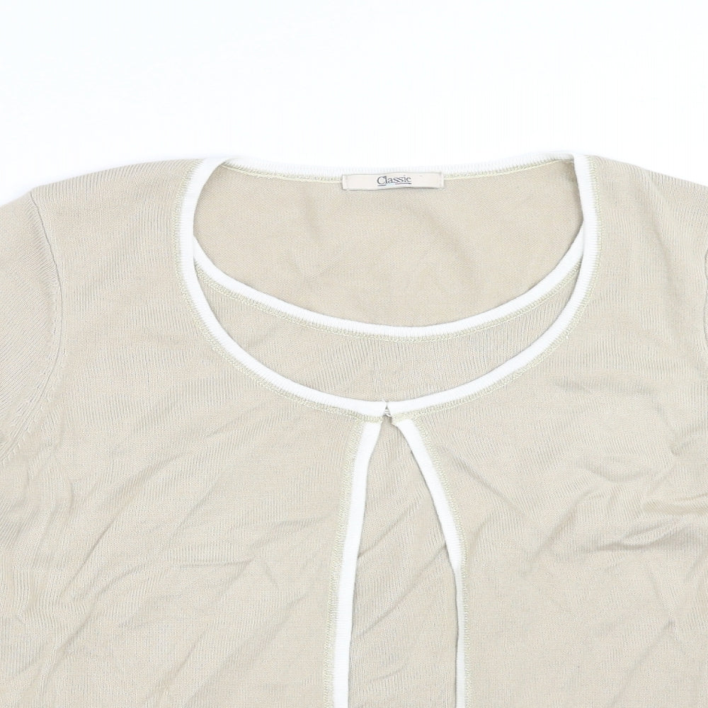 Marks and Spencer Womens Beige  Knit Pullover Jumper Size 16