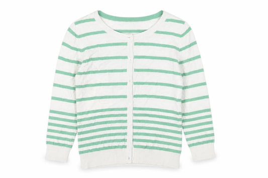H&M Mens White Striped Knit Cardigan Jumper Size S