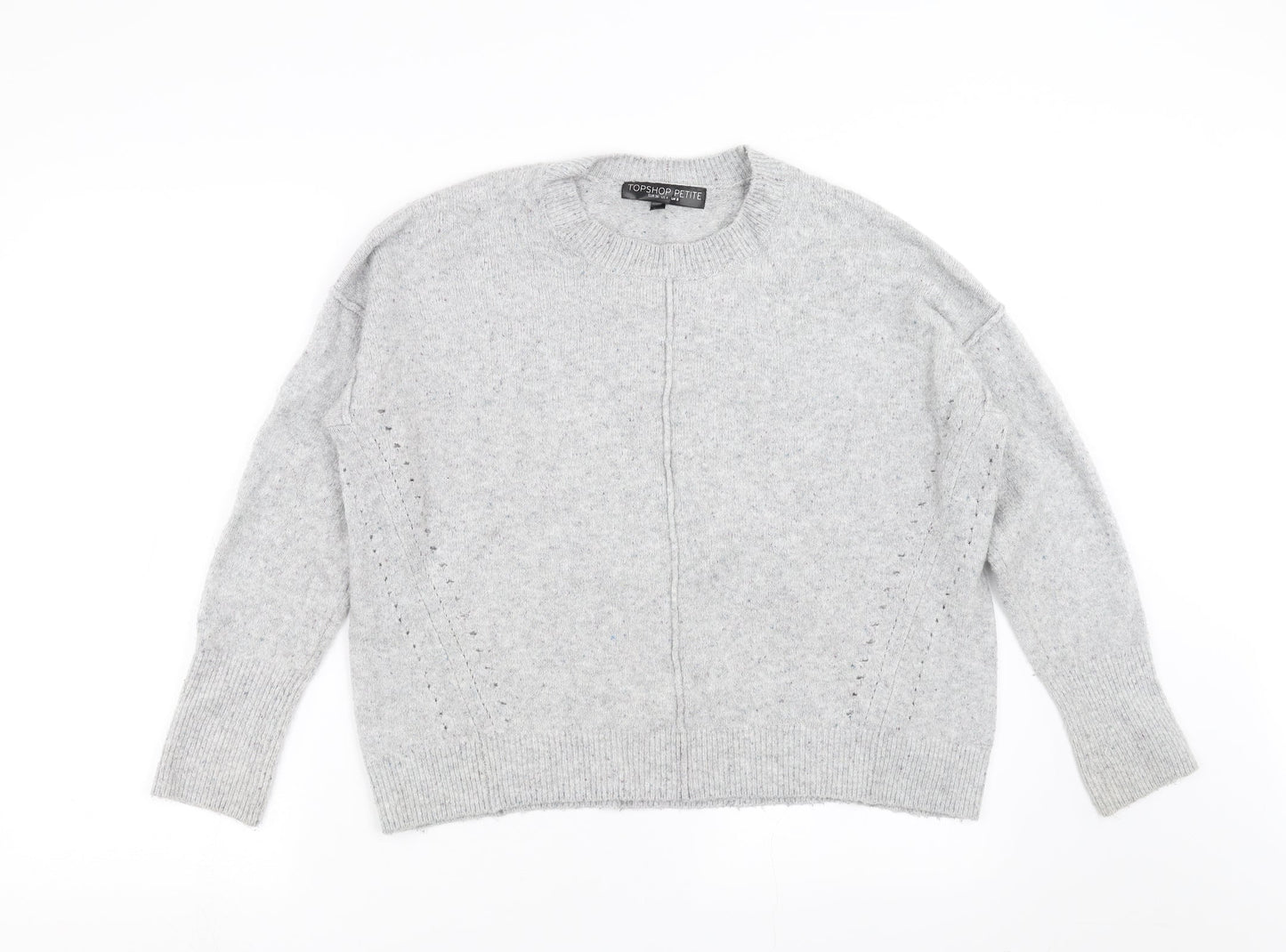 Topshop Womens Grey  Knit Pullover Jumper Size 8