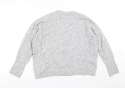 Preloved Topshop Womens Grey  Knit Pullover Jumper Size 8 - Back