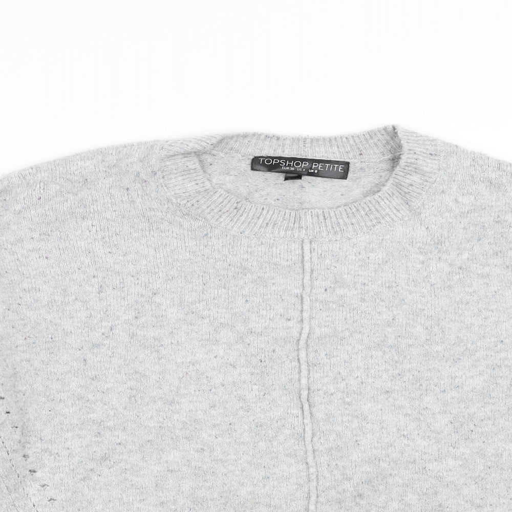 Topshop Womens Grey  Knit Pullover Jumper Size 8
