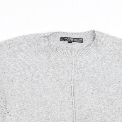 Preloved Topshop Womens Grey  Knit Pullover Jumper Size 8 - Detail