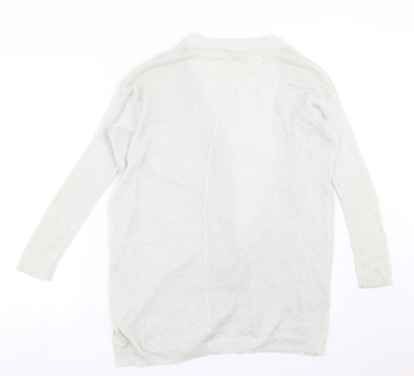 Dorothy Perkins Womens Silver  Knit Cardigan Jumper Size 10