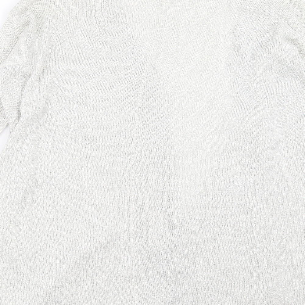 Dorothy Perkins Womens Silver  Knit Cardigan Jumper Size 10