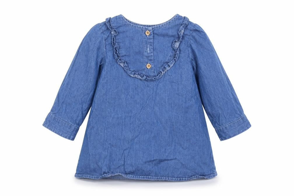 Primark Girls Blue  Denim Shirt Dress  Size 6-9 Months