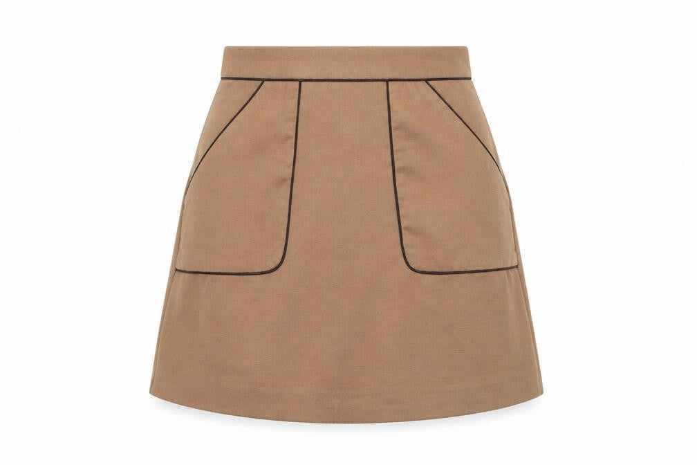 Miss Selfridge Womens Beige   A-Line Skirt Size 8