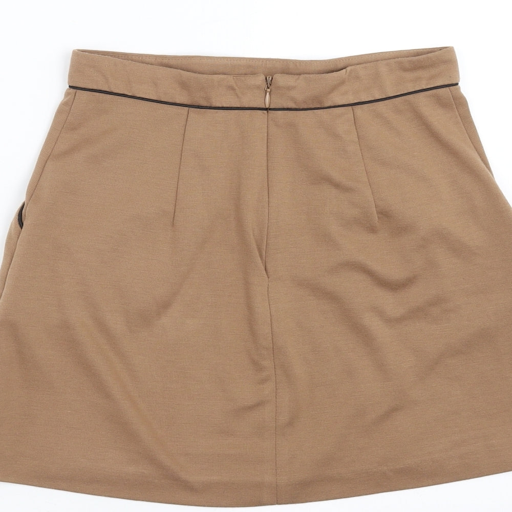 Miss Selfridge Womens Beige   A-Line Skirt Size 8