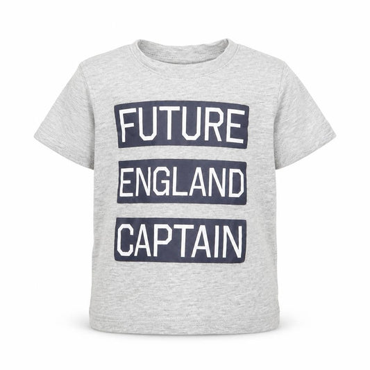 Front view of Pep&Co Baby Grey Basic T-Shirt, size 18-24, Months - future england captain