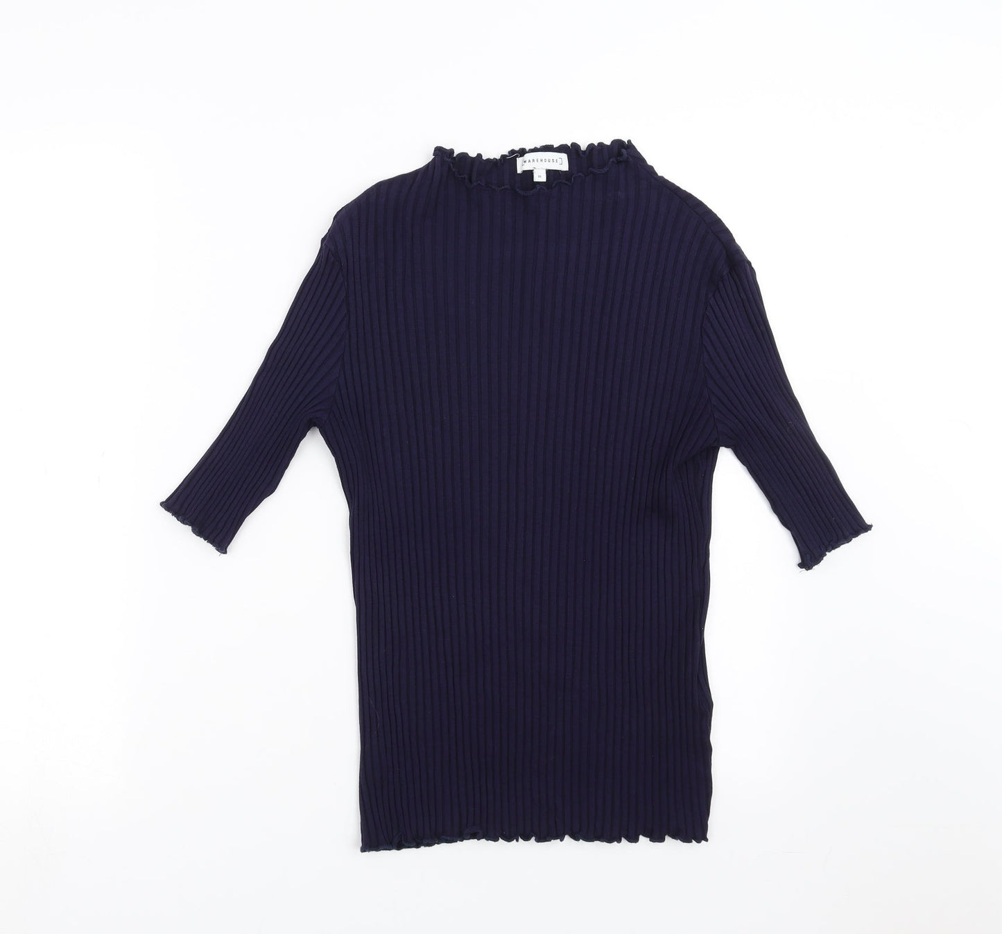 Warehouse Womens Blue   Basic T-Shirt Size 16