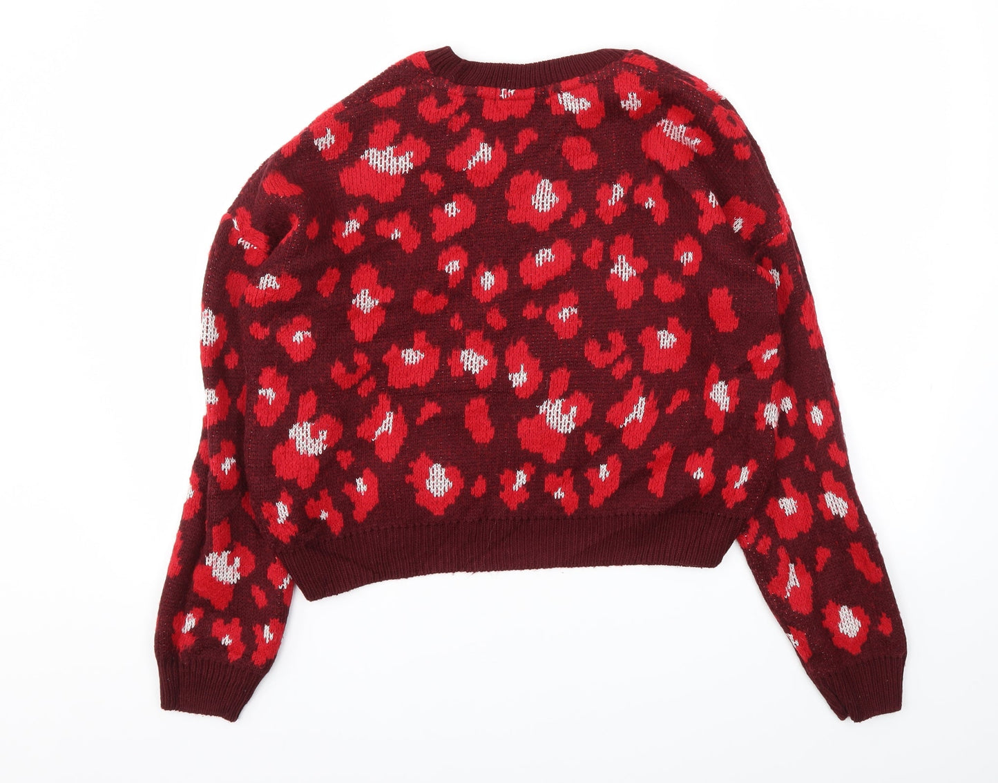 Primark Womens Red Animal Print  Pullover Jumper Size S
