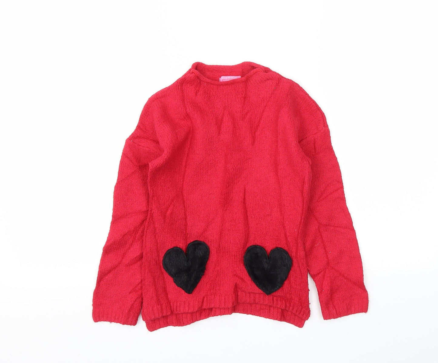 ISACC MIZRAHI Girls Red   Pullover Hoodie Size 5-6 Years