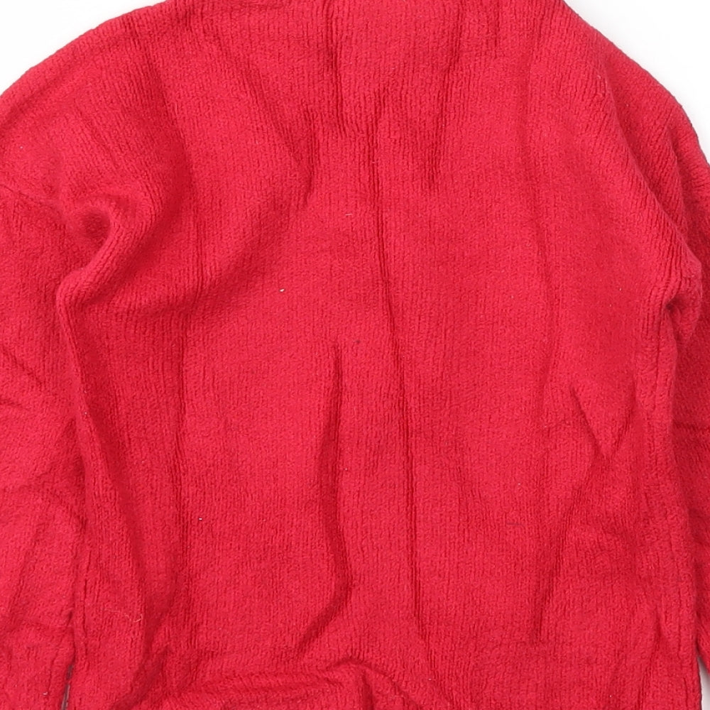 ISACC MIZRAHI Girls Red   Pullover Hoodie Size 5-6 Years