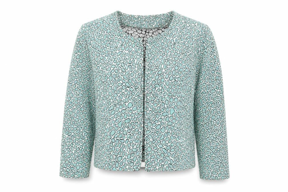 Preworn Womens Green Animal Print  Jacket Blazer Size M