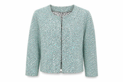 Preworn Womens Green Animal Print  Jacket Blazer Size M