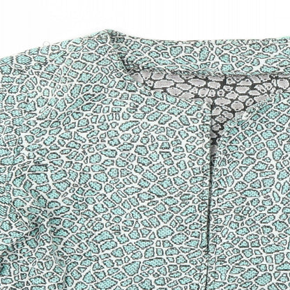 Preworn Womens Green Animal Print  Jacket Blazer Size M