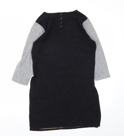 Next Womens Black Houndstooth  A-Line  Size 10