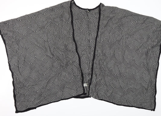 KENSIE Womens Black Houndstooth  Cardigan Jumper One Size