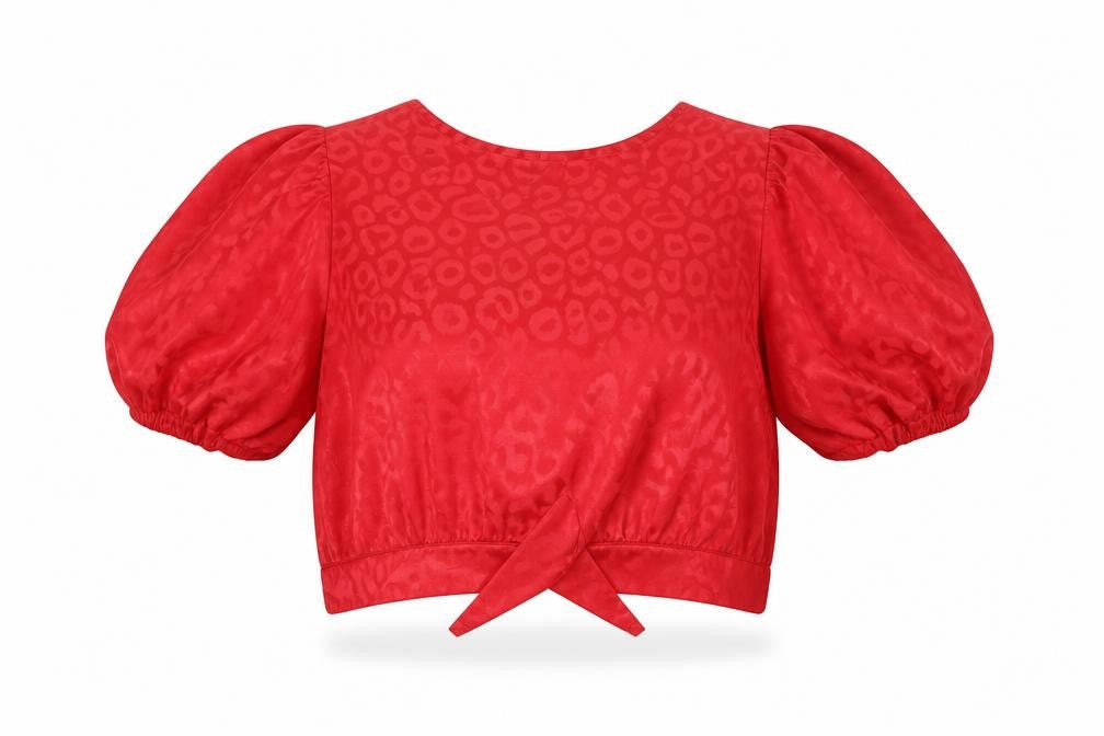 New Look Womens Red Animal Print  Basic Blouse Size 12