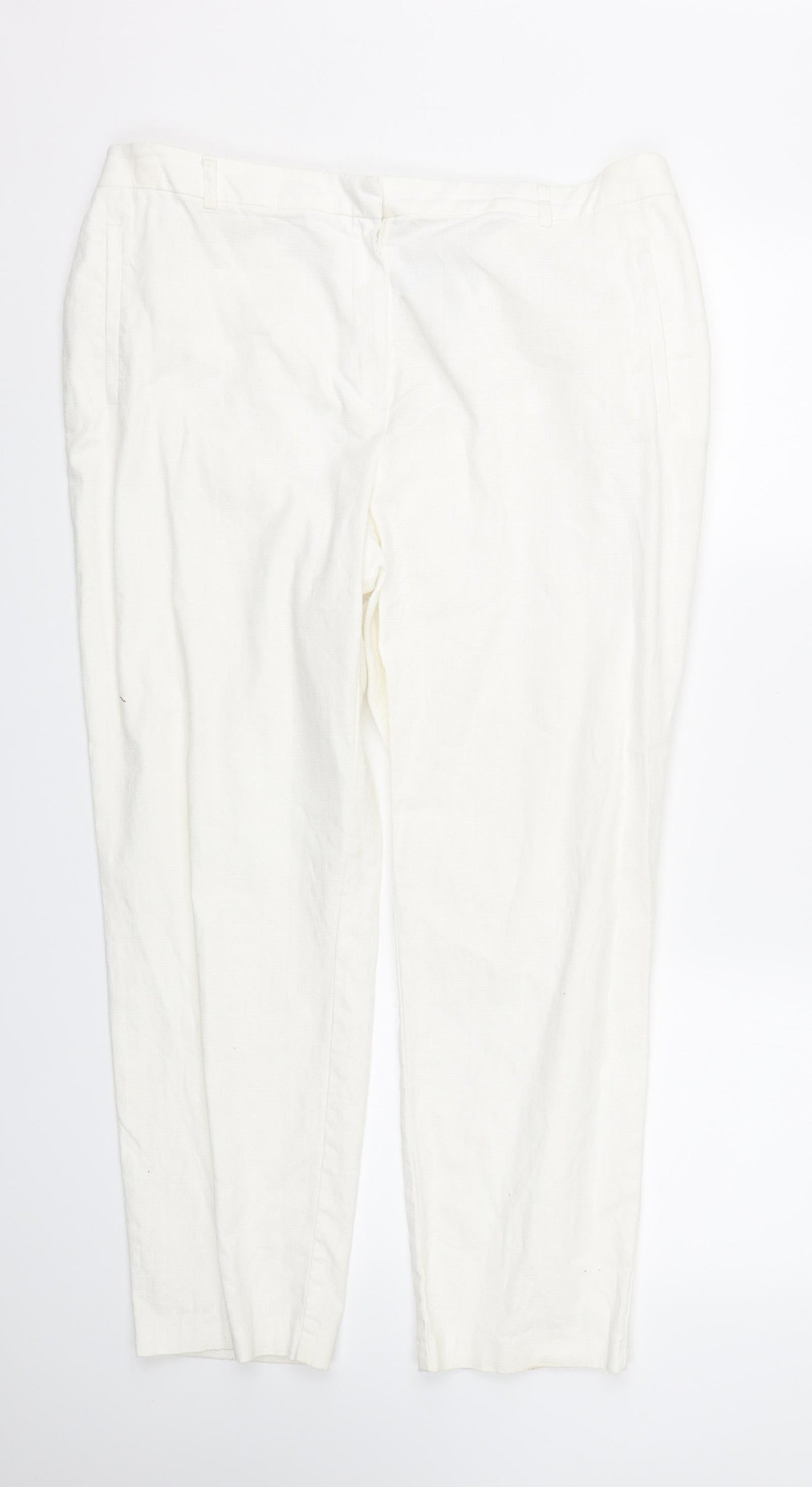 NEXT Womens White   Trousers  Size 18 L24.5 in - Workwear