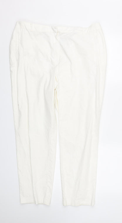 NEXT Womens White   Trousers  Size 18 L24.5 in - Workwear