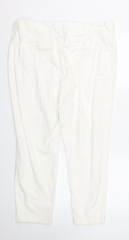 NEXT Womens White   Trousers  Size 18 L24.5 in - Workwear