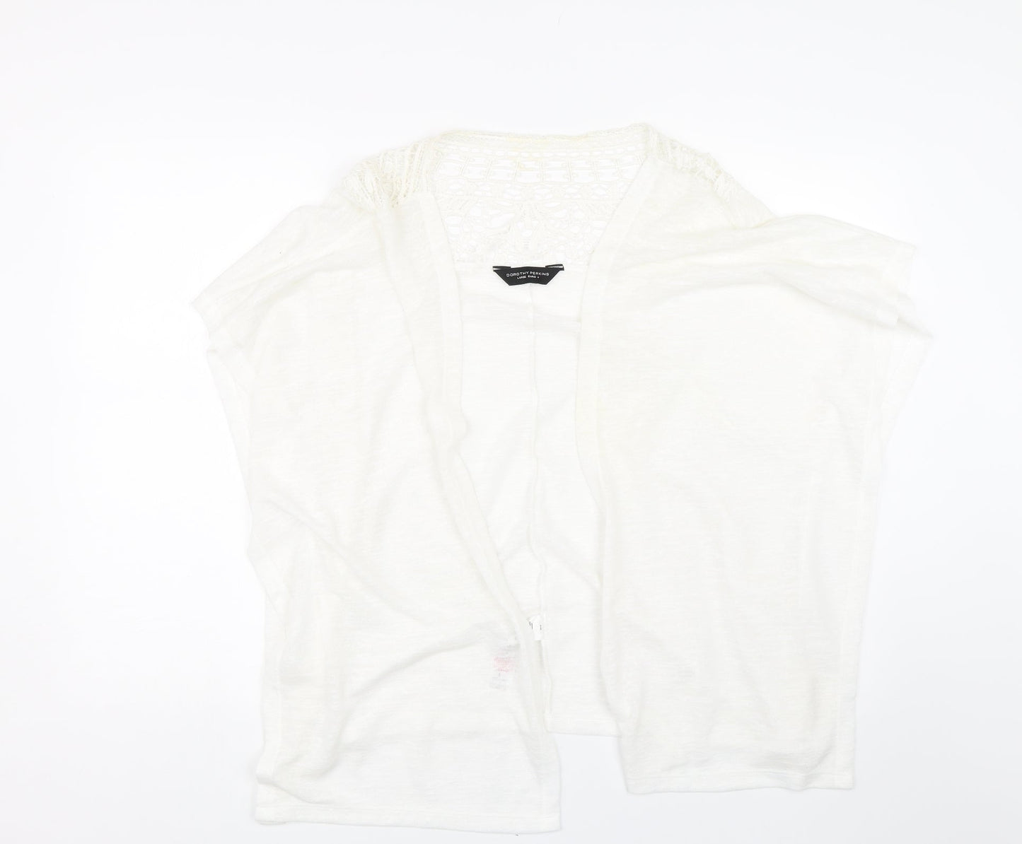 Dorothy Perkins Womens White Floral  Cardigan Jumper Size L