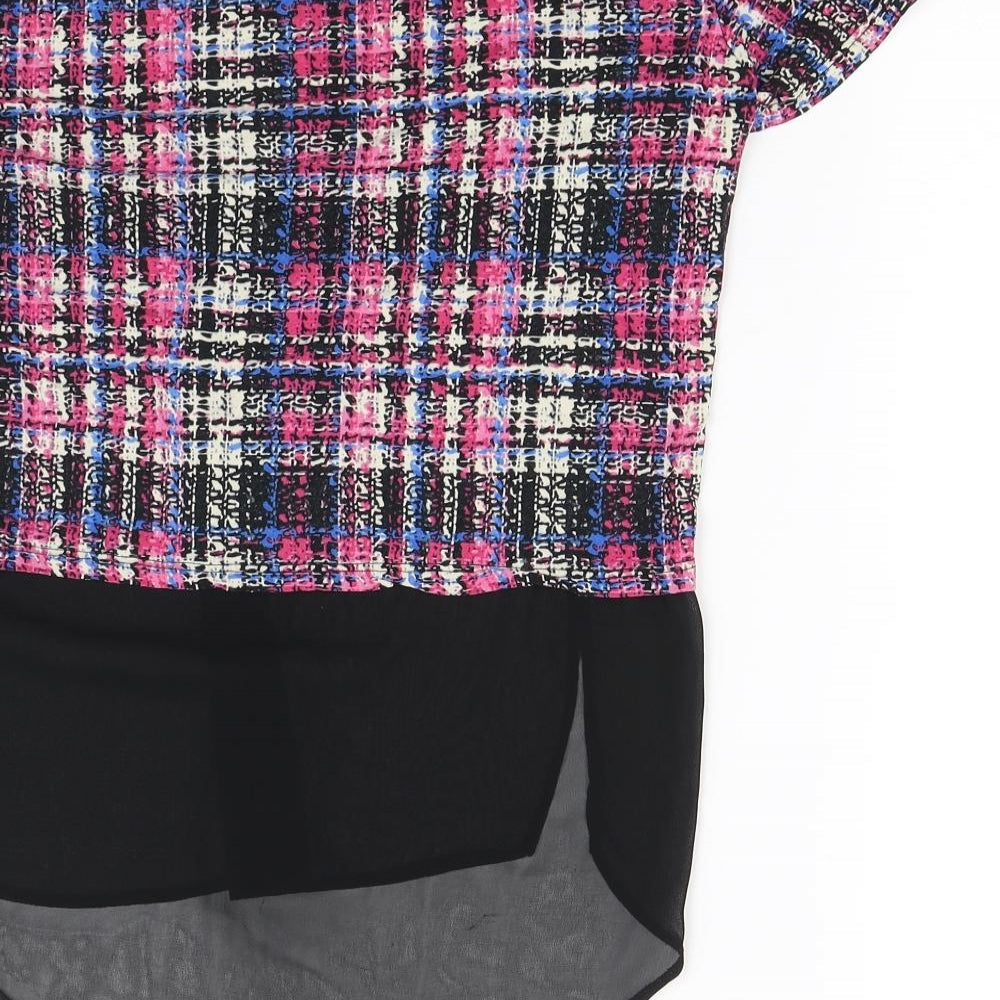 George Womens Pink Check  Basic T-Shirt Size 10