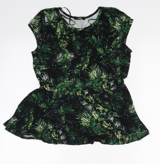 George Womens Black Floral  Basic T-Shirt Size 10  - summer